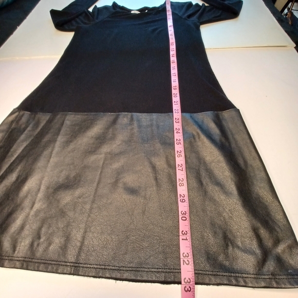Bailey 44 Lorax Vegan Leather Trim Stretch Knit Dress Women's Sz Med - Picture 10 of 11